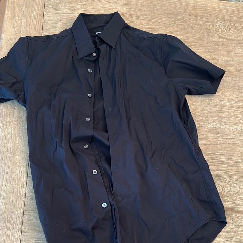 Theory Black Casual Button Down Shirt